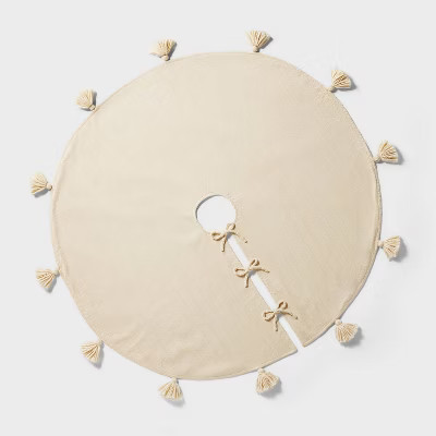 Tassel Christmas Tree Skirt Cream - Threshold™ designed with Studio McGee | Target
