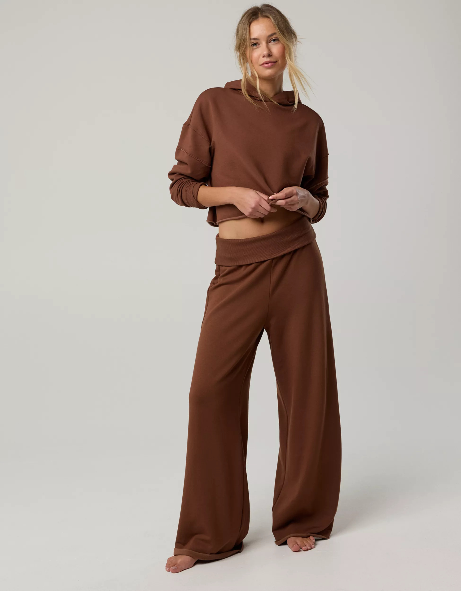 OFFLINE By Aerie OTT Fleece Super Wide Leg Foldover Pant | Aerie