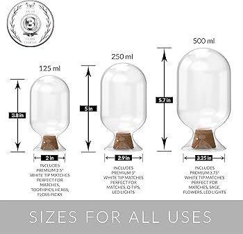 Glass Match Holder with Striker - Fancy Matches in a Jar Cloche - Decorative Home Decor Gifts - M... | Amazon (US)