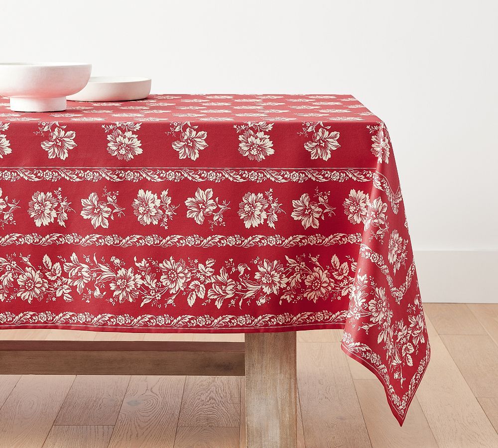 Ella Floral Oilcloth Outdoor Tablecloth | Pottery Barn (US)