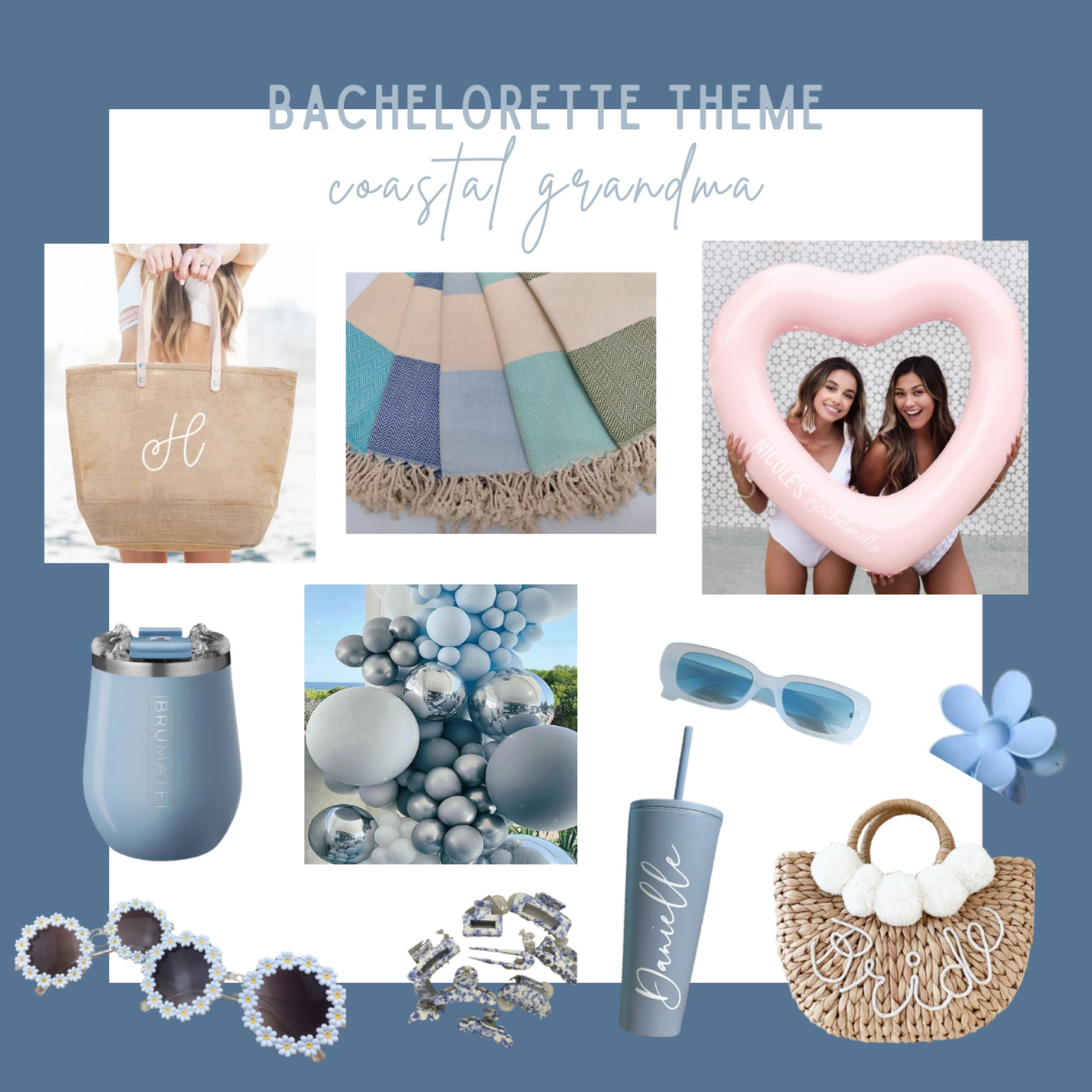 Coastal Grandma is such a cute bachelorette theme for a trip to the coast 🐚

coastal bachelorette weekend, Nantucket aesthetic, bachelorette decor, bachelorette party, bridesmaid gifts, bride gifts, blue sunglasses, beach bags, blue drinkware, mod party, Etsy find, bachelorette theme

#LTKGiftGuide #LTKwedding #LTKtravel
