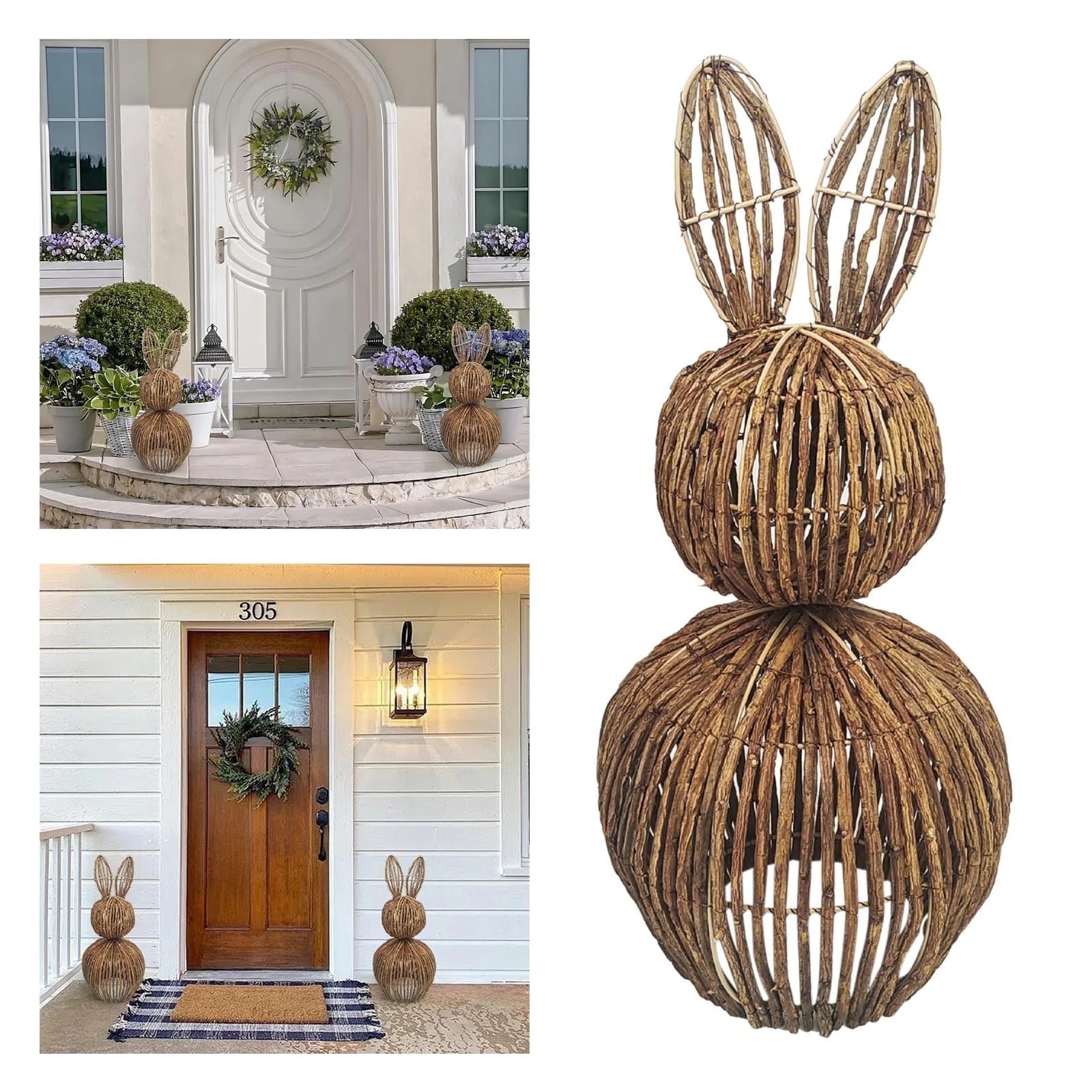 Deals Clearance Wicker Easter Bunny, Wicker Easter Bunny Decor, Wicker Easter Bunny Outside, Wick... | Walmart (US)