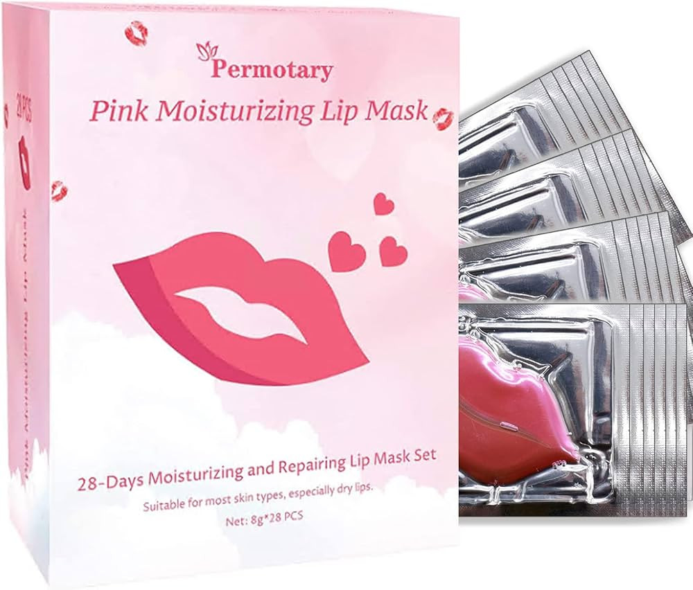 Permotary 28 PCS Collagen Lip Mask Crystal Lip Care Gel Pads for Moisturizing & Reducing Chapped,... | Amazon (US)