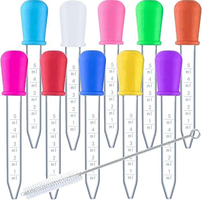 HiMo 10 Pack Liquid Pipettes Droppers Silicone 5ml Clear Medicine Eye Dropper for Kids with Bulb ... | Amazon (US)