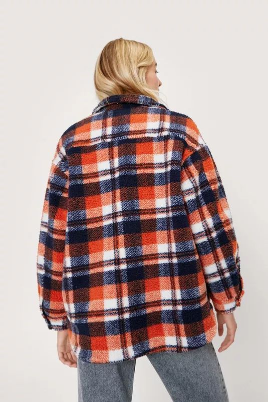Quilted Lined Check Button Down Shacket | Nasty Gal (US)