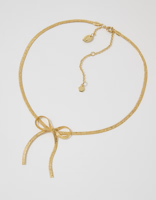 Aerie Stardust Bow Necklace | Aerie