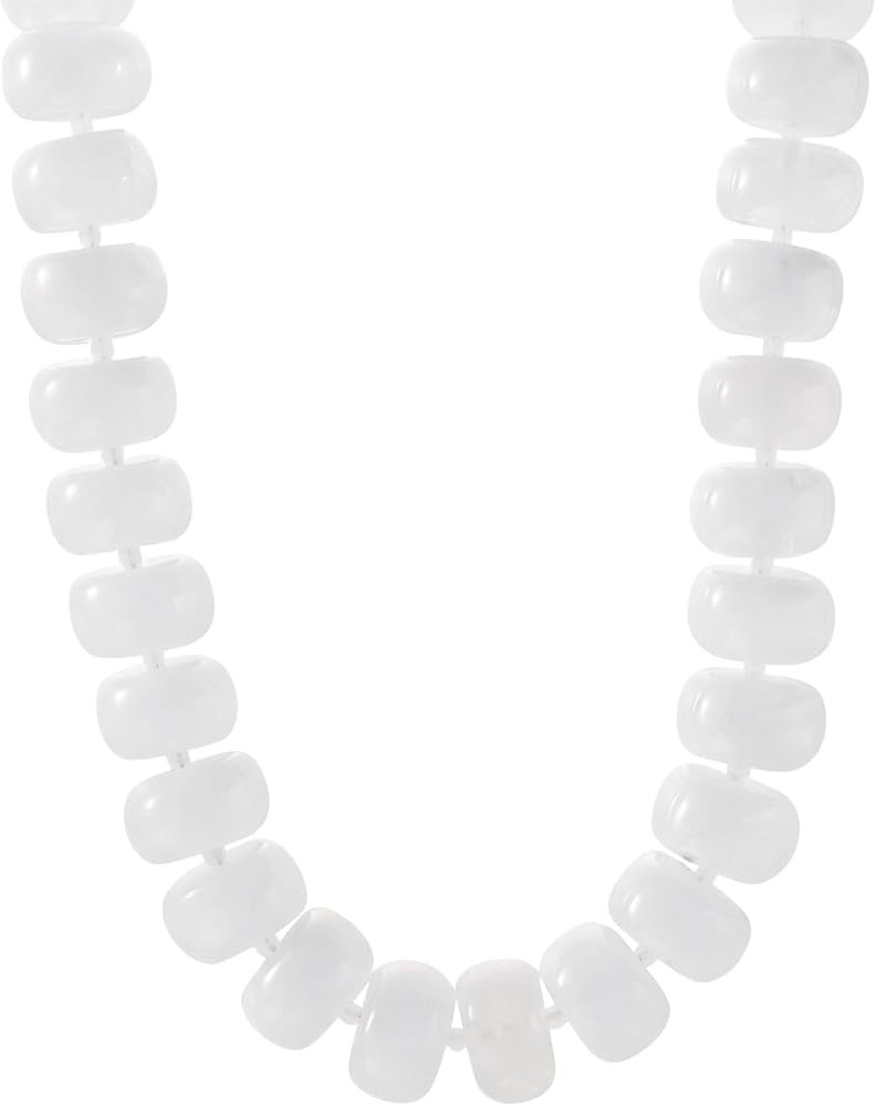 Miniature Semi-Precious Stone & Oversized Multi-Color Resin Bead Statement Necklace - 17"+3" Exte... | Amazon (US)