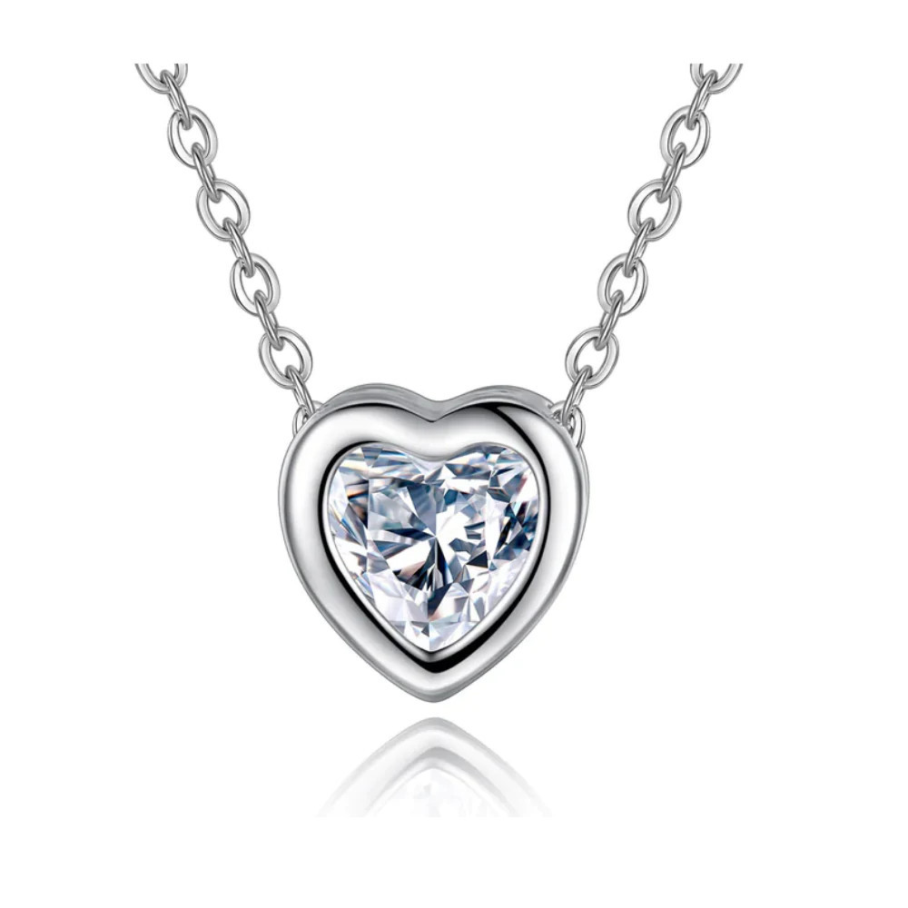 Heart Necklace 18k Gold Cubic Zirconia Crystal | Hollywood Sensation