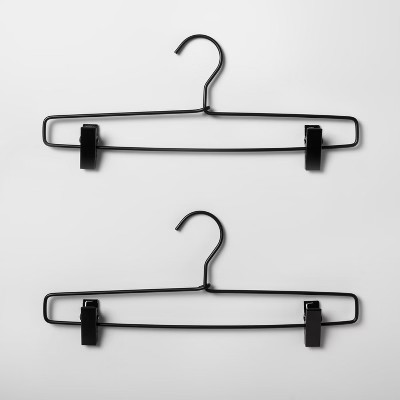 2pk Metal Pant Hangers with Clips Black - Brightroom™ | Target