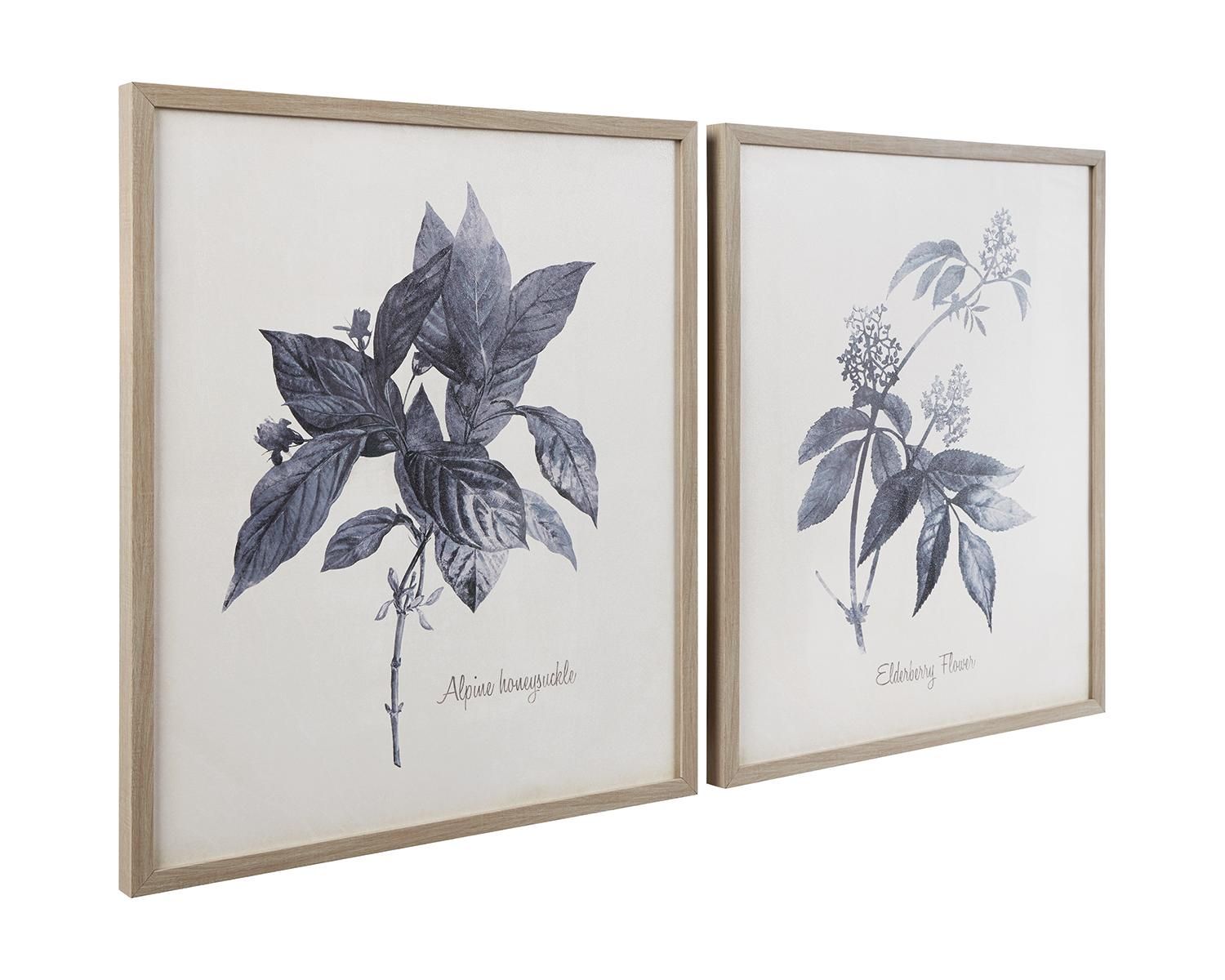 Signature Design by Ashley Efren Blue Botanical Wall Art - Set of 2 - Walmart.com | Walmart (US)