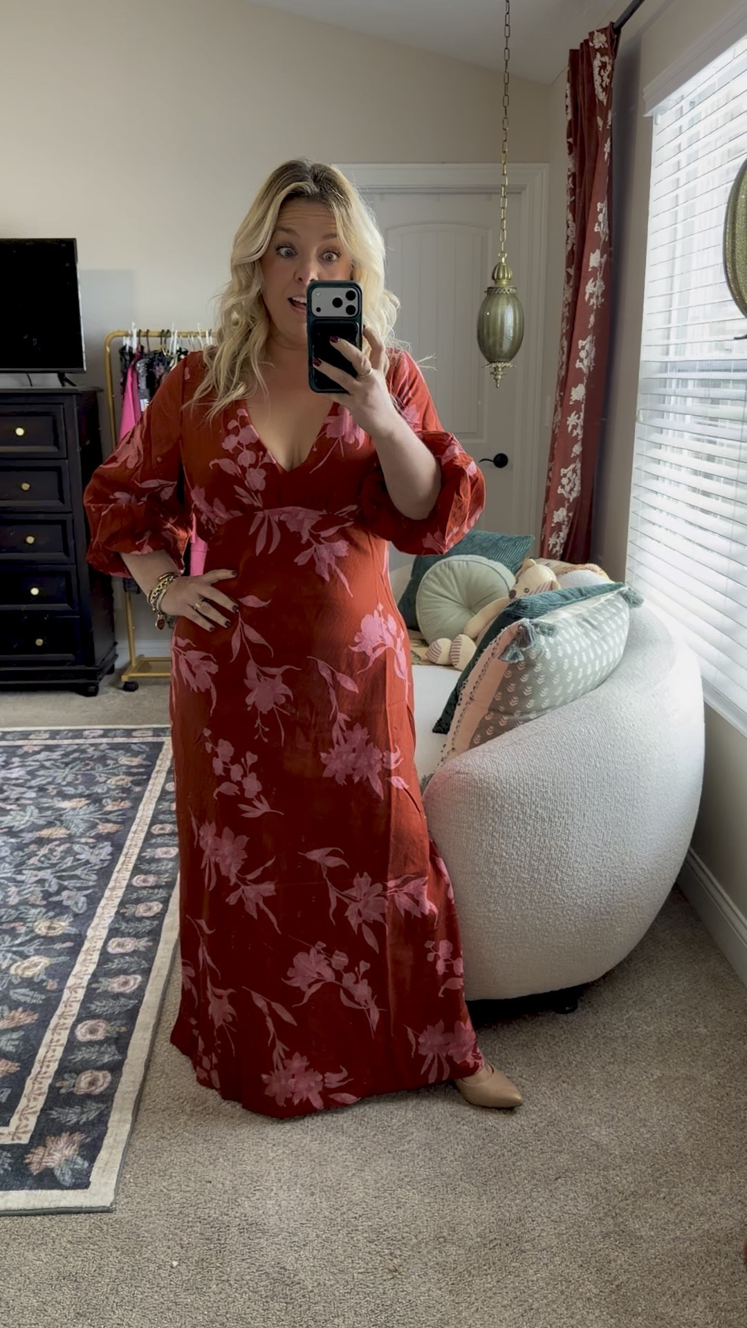 This red floral maxi dress from Target is giving bombshell!!! It fits curves like a glove! I sized down to a medium from my usual lg & I’m 5’2” so it’s petite friendly! 

#LTKMidsize #LTKPetite #LTKHoliday