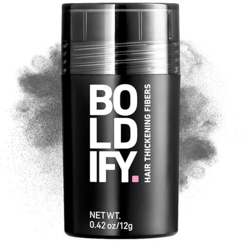 BOLDIFY Hair Fibers (12g) - Fill In Thinning and Fine Hair for an Instantly Fuller, Thicker Look - 14 Shades for Women & Men - Dark Gray | Amazon (US)