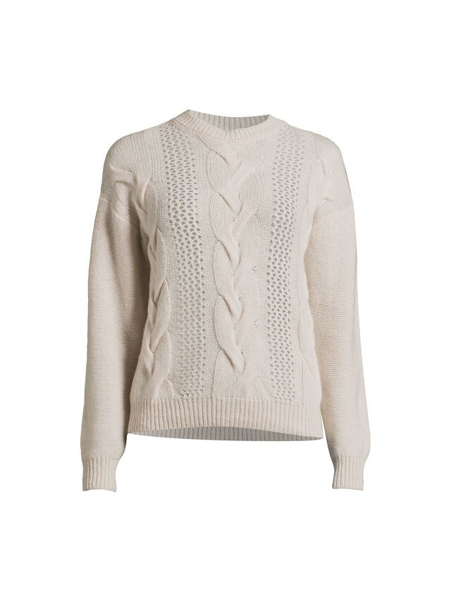 Peserico Cable Knit Lurex Detail Crew Neck Jumper | Jumpers | Fenwick | Fenwick