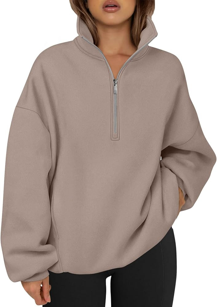Trendy Queen Half Zip Pullover Womens Oversized Hoodies Quarter Zip Sweatshirts 2023 Fall Outfits... | Amazon (CA)