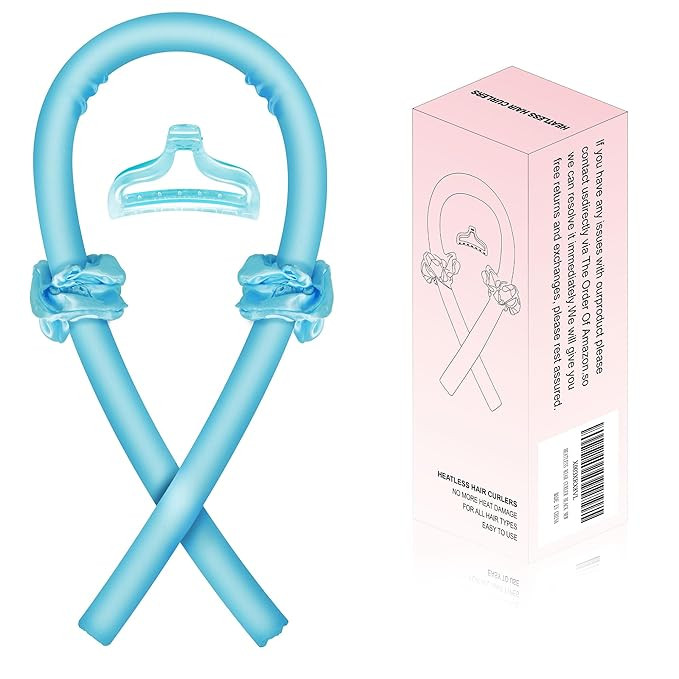 Satin Heatless Hair Curler,Hair Rollers for Heatless Curls with Hair Claw Clip,Soft Rubber Heatle... | Amazon (US)