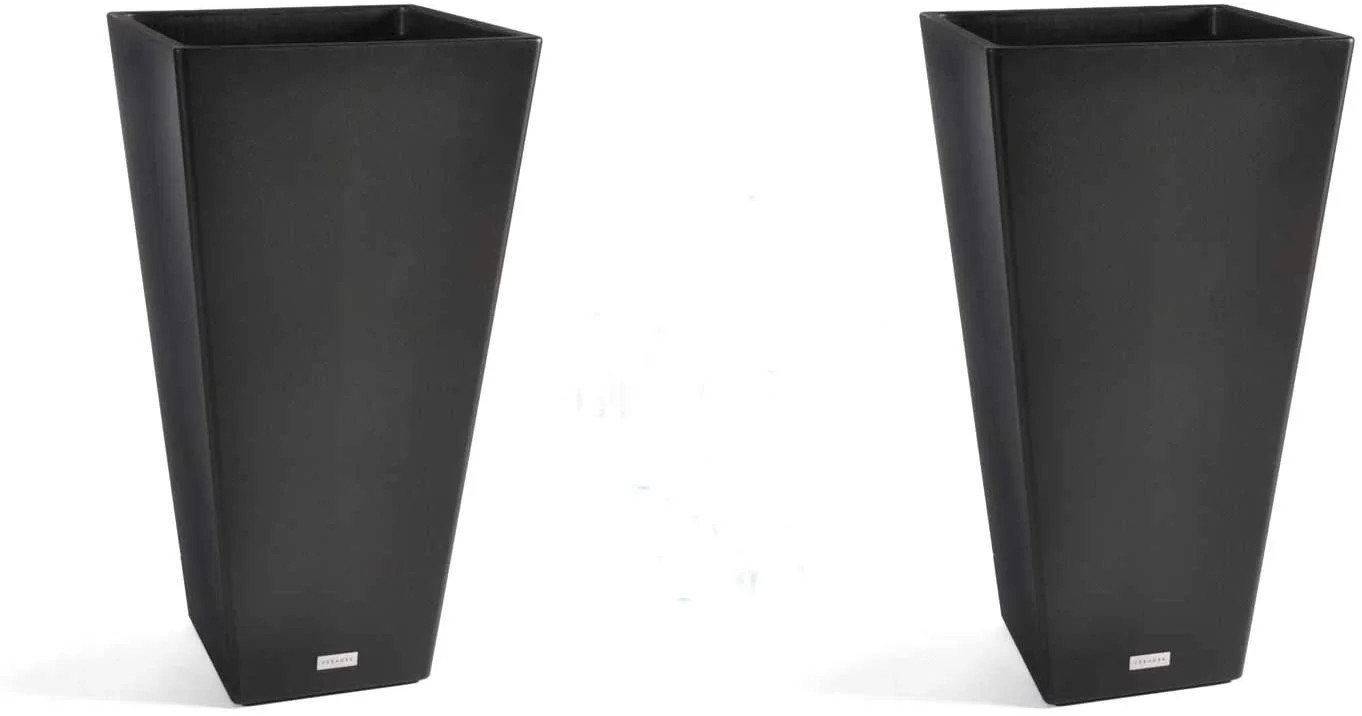 Veradek V-Resin Taper Tall Planter - Black - 30 in. 2 Pack | Walmart (US)