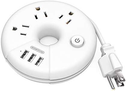 Amazon.com: Travel Power Strip, NTONPOWER 3 Outlets 3 USB Portable Desktop Charging Station Short... | Amazon (US)