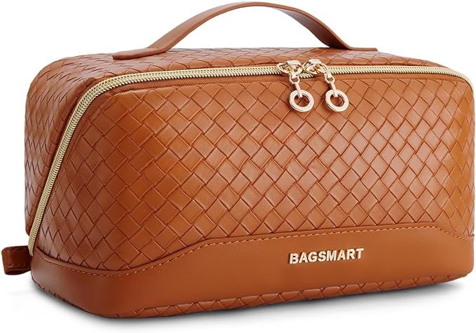 BAGSMART Makeup Bag Cosmetic Bag, Travel Makeup Bag, PU leather Makeup Bags for Women Portable Wa... | Amazon (US)