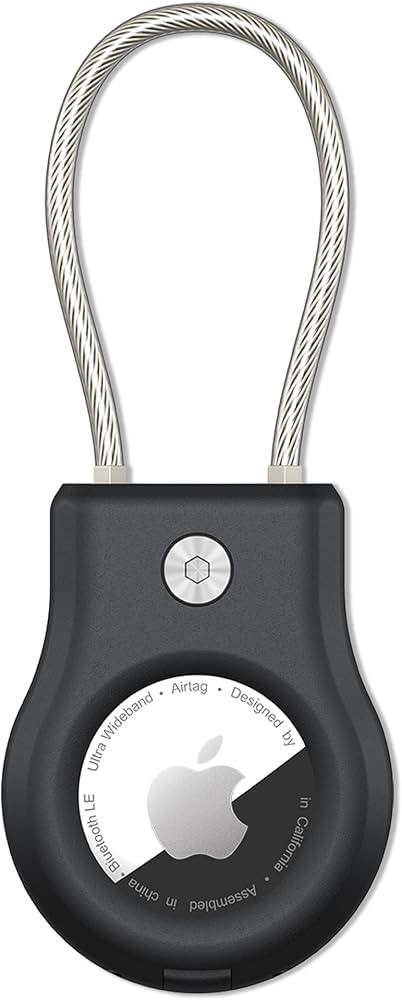 Airtag Keychain Holder with Wire Cable, Secure Lock Airtag Holder,360°Protective Air Tag Case Ho... | Amazon (US)