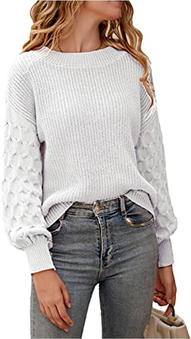 PRETTYGARDEN Women's 2024 Winter Pullover Sweater Casual Long Sleeve Crewneck Loose Chunky Knit J... | Amazon (US)