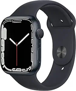 Apple Watch Series 7 (GPS, 45mm) Midnight Aluminum Case with Midnight Sport Band, Regular (Renewe... | Amazon (US)
