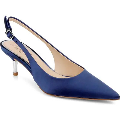 Jewel Badgley Mischka Ilana Slingback Pump in Silver Textile at Nordstrom, Size 7 | Nordstrom