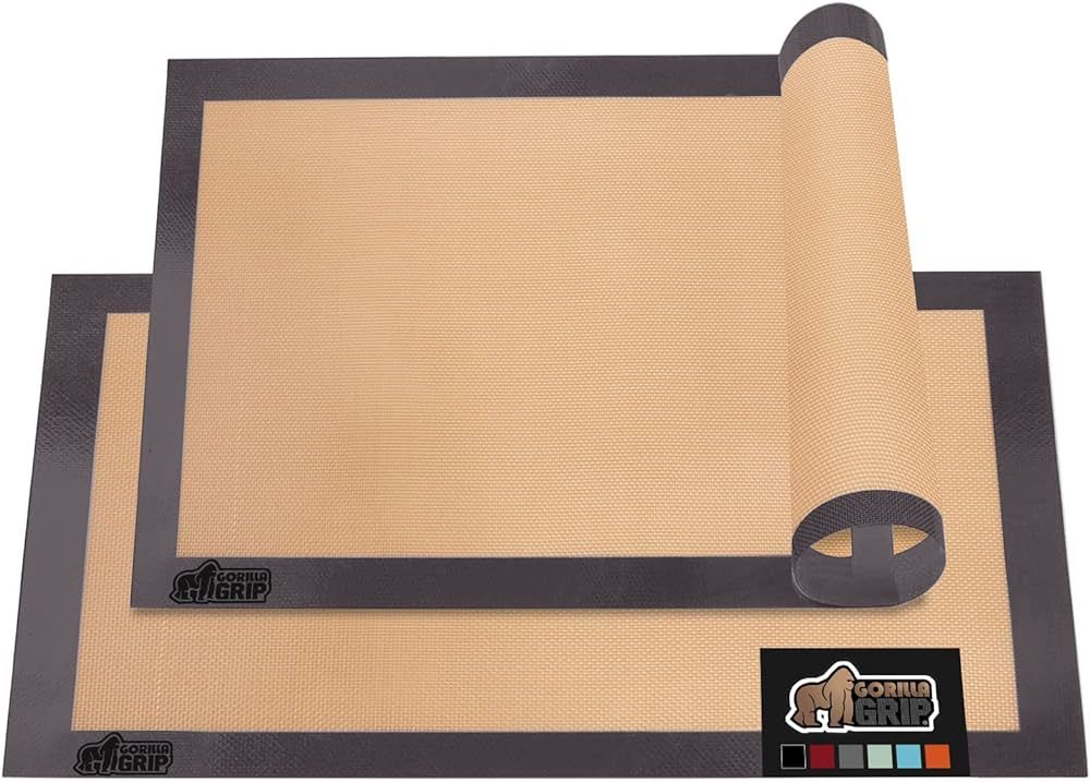 Gorilla Grip Non Stick Silicone Baking Mat Sheet, 2 Pack, Reusable Cookie Sheets Liner, Heat Resi... | Amazon (US)