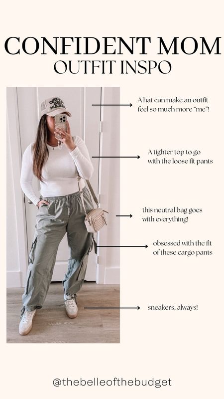 Confident mom spring outfit inspo! Obsessed with the fit of these cargo pants and so easy to dress up or down! 

#LTKstyletip #LTKSeasonal