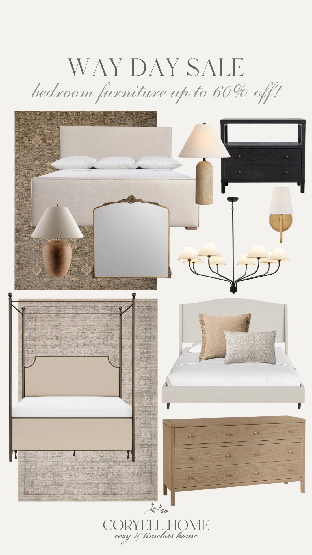 Wayfair’s Way Day Sale ends tonight! With up to 60% off bedroom furniture! Beds, nightstands, dressers, lighting, and more these are perfect for achieving a classic and timeless home!￼
@Wayfair 

#LTKSaleAlert #LTKHome