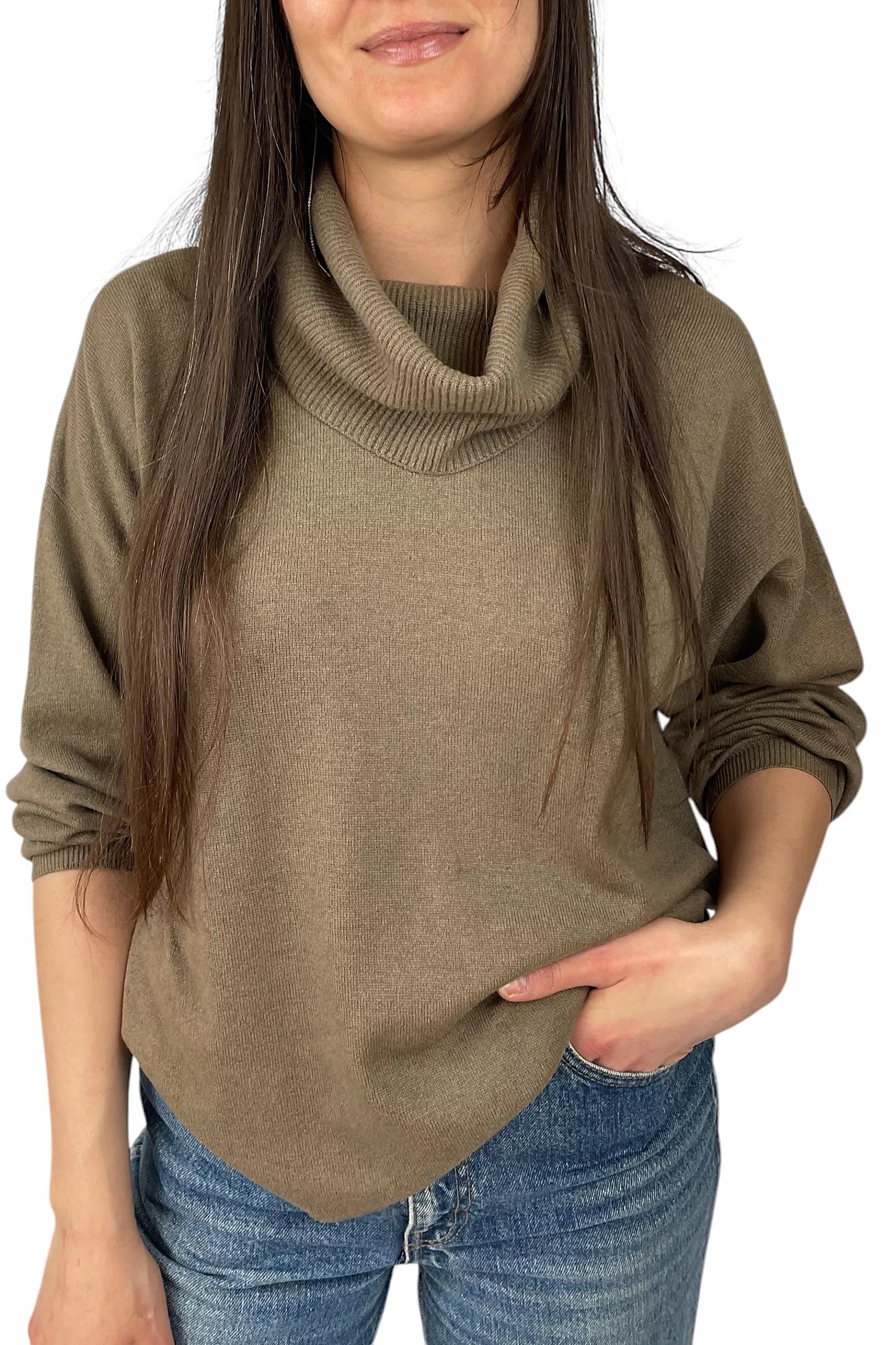 Vintage Taupe Cashmere Cowl Neck Sweater Selected By Ankh By Racquel | Free People (Global - UK&FR Excluded)