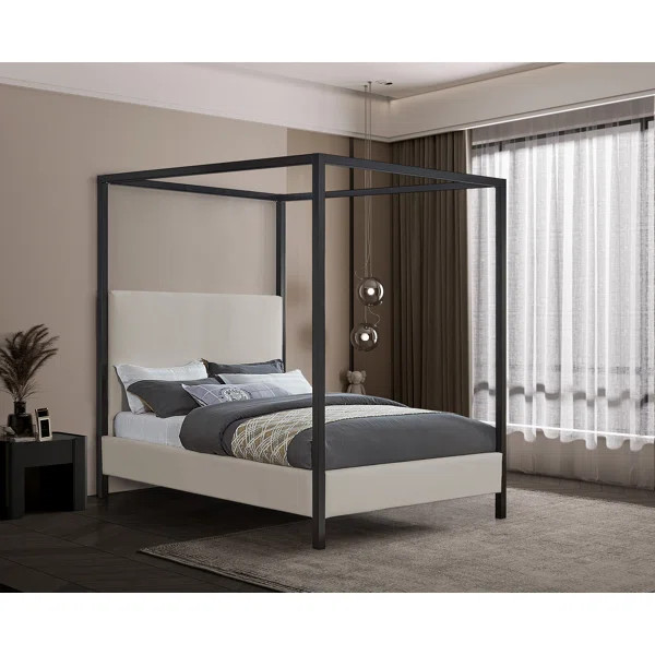 Upholstered Metal Canopy Bed | Wayfair North America