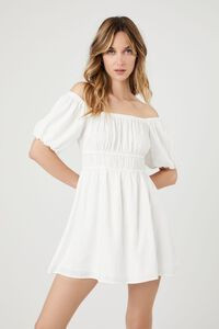 Off-the-Shoulder Peasant Mini Dress | Forever 21 (US)