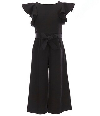 GB Big Girls Tie Front Tiered Ruffle Sleeve Jumpsuit | Dillard's | Dillard's