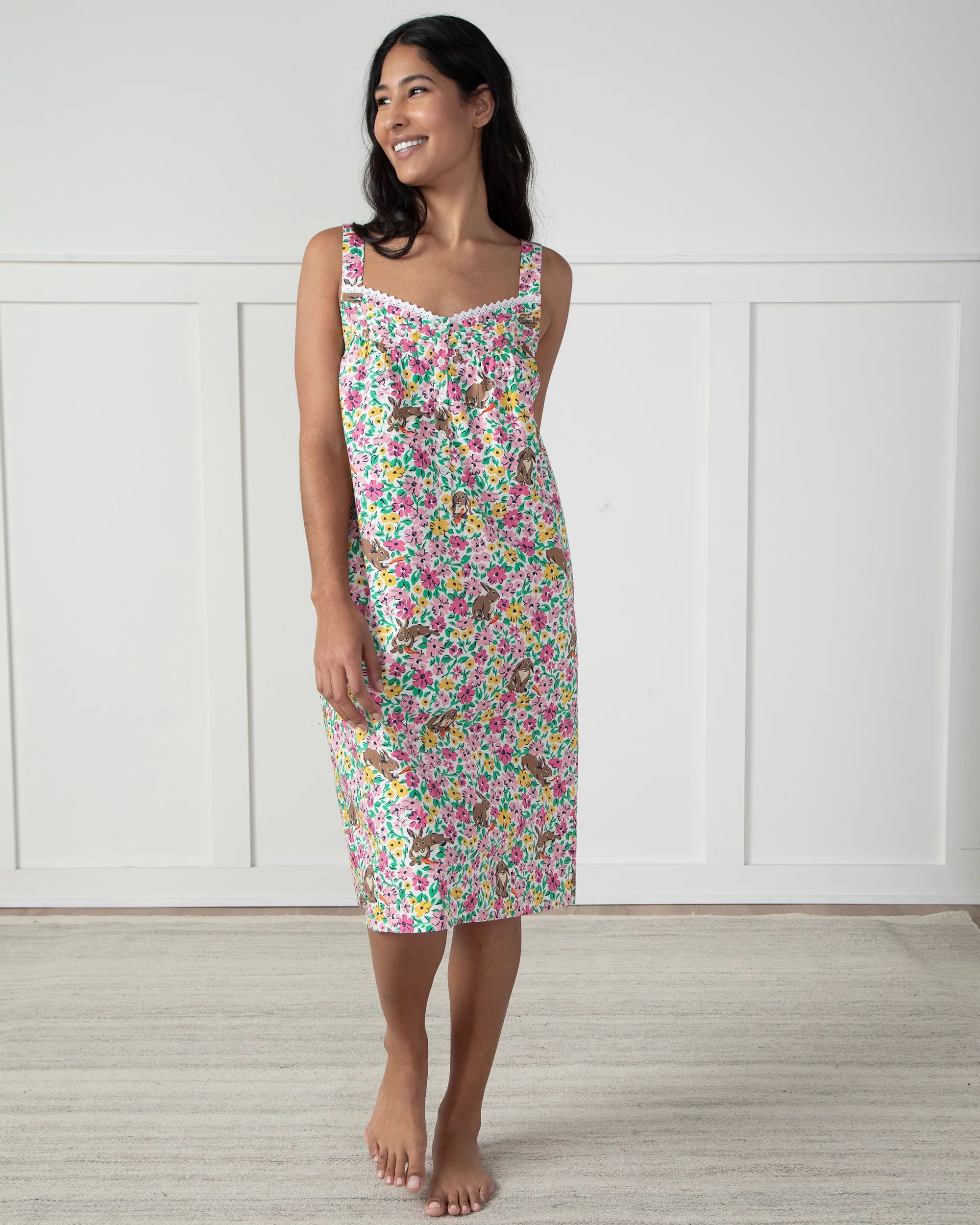 Bunny Trail - Back to Bed Nightgown - Spring Meadow | Printfresh