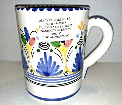 Talavera de La Reina Hand Painted Coffee Mug with Applied Handle Spanish Pottery  | eBay | eBay US