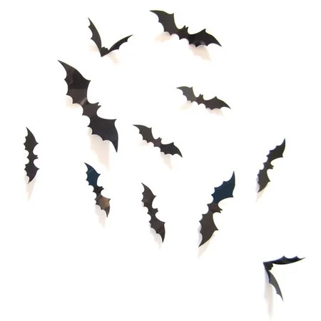 12PCS 3D Life-like Bats Decorative Scary Wall Decal Halloween Eve Decor Home Window Wall Sticker | Walmart (US)