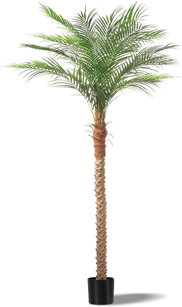 Palmera fénix artificial de 7 pies de alto, árbol tropical grande falso con 15 hojas ajustables... | Amazon (US)