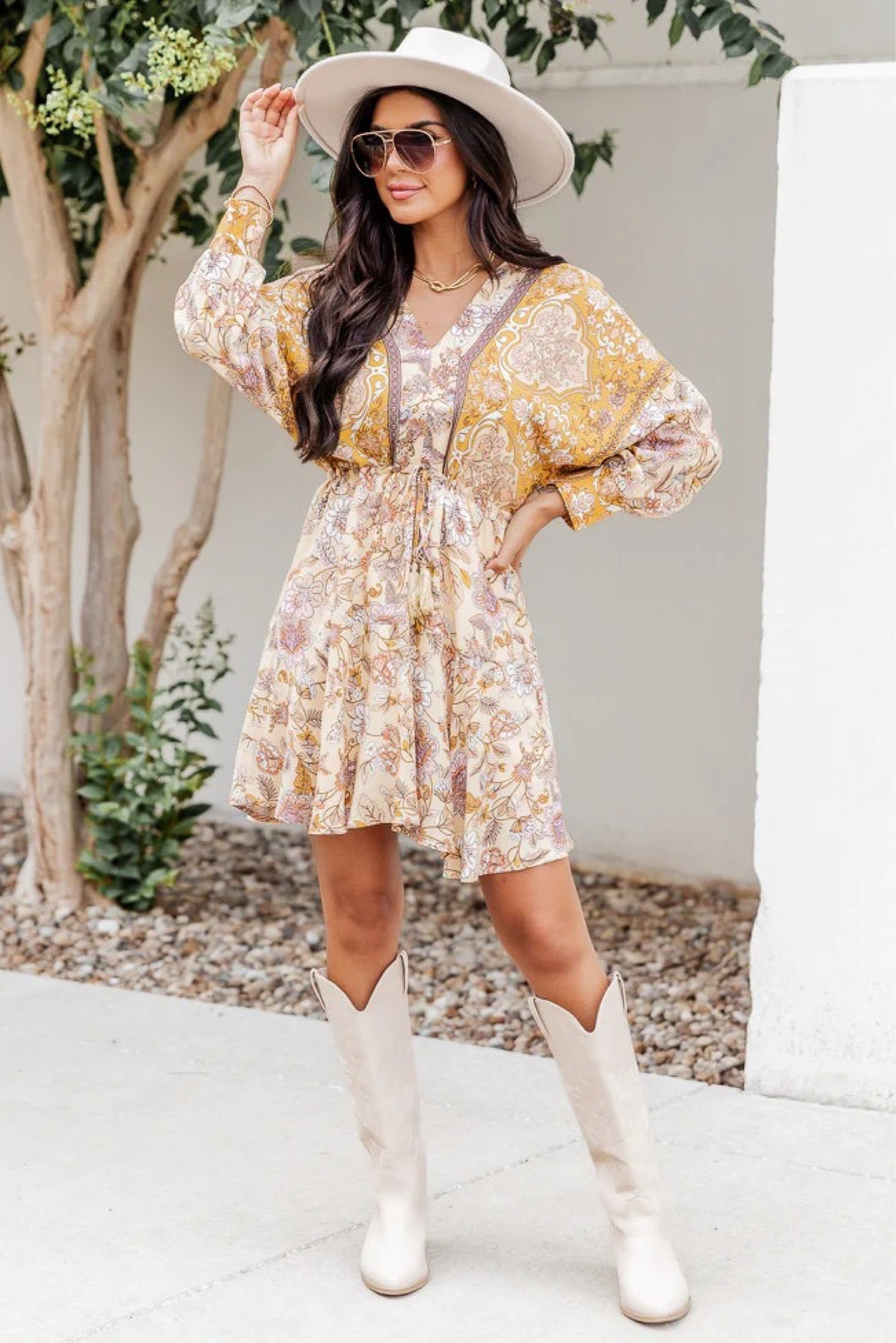 Pink Lily fall outfit 




Cowboy boots/ western boots/ white boots/ fall dress/ floral dress 

#LTKSale #LTKunder50 #LTKshoecrush #LTKSeasonal
