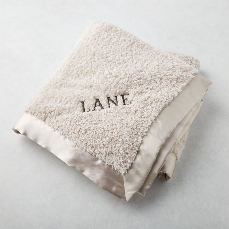 Grey Baby Blanket with Satin Trim + Reviews | Crate & Kids | Crate & Barrel