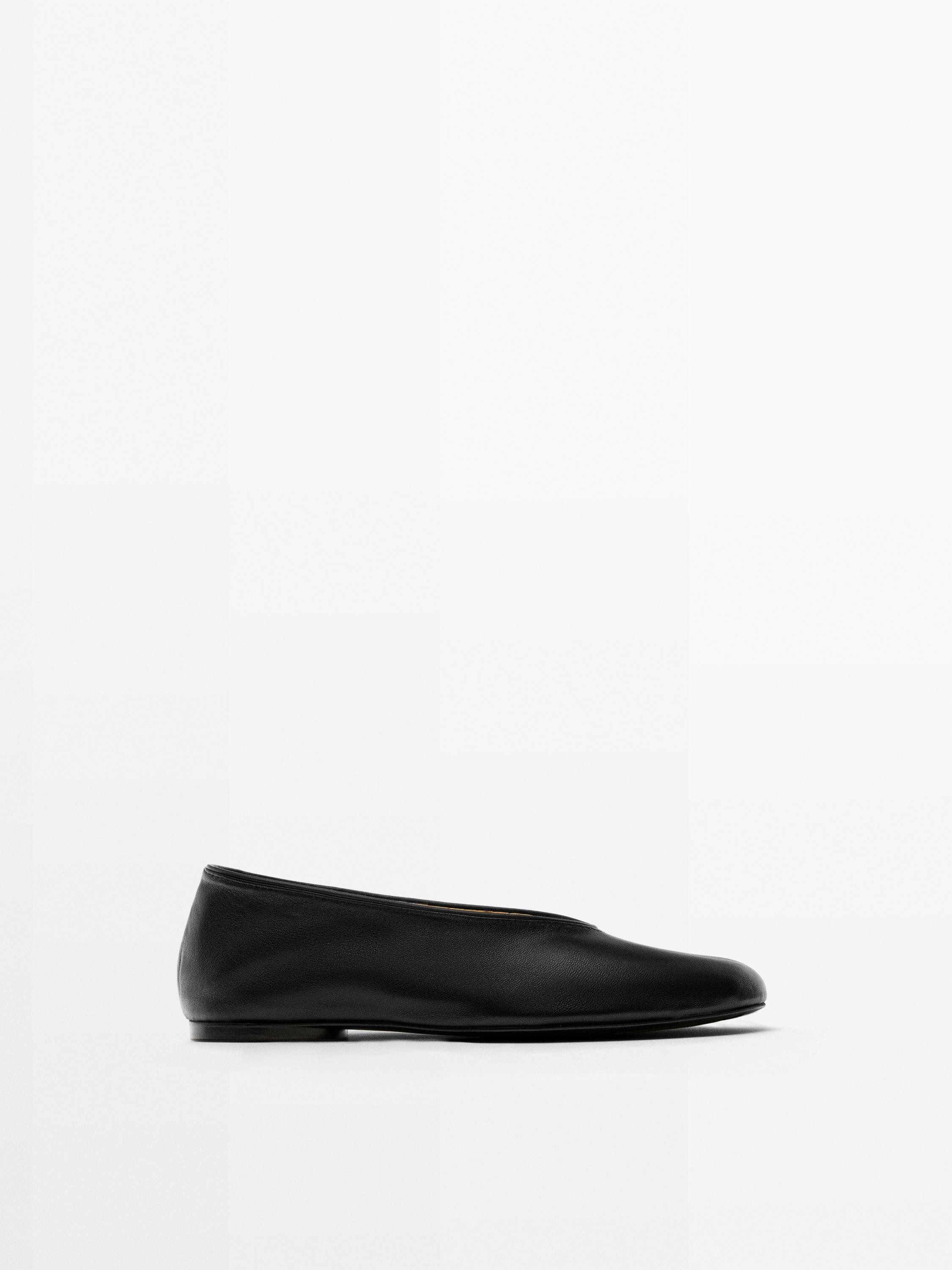 Soft leather ballerinas | Massimo Dutti UK