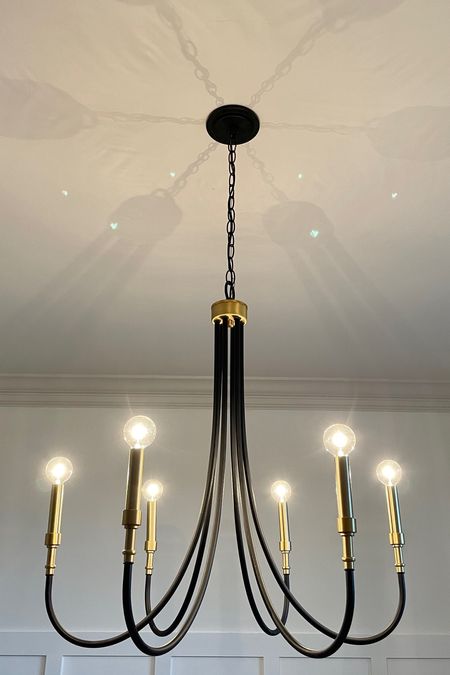 Amazon home, dining room chandelier, black and gold light fixture, modern traditional light 