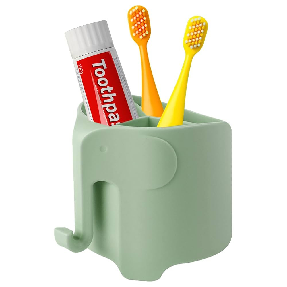RyanLemon Elephant Toothbrush Holder for Kids,Cute Toddler Toothbrush Holder, Suction Cup Electri... | Amazon (US)