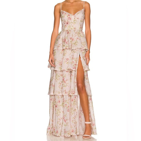 V. Chapman Caterina Dress in Pink Rose Print | Poshmark