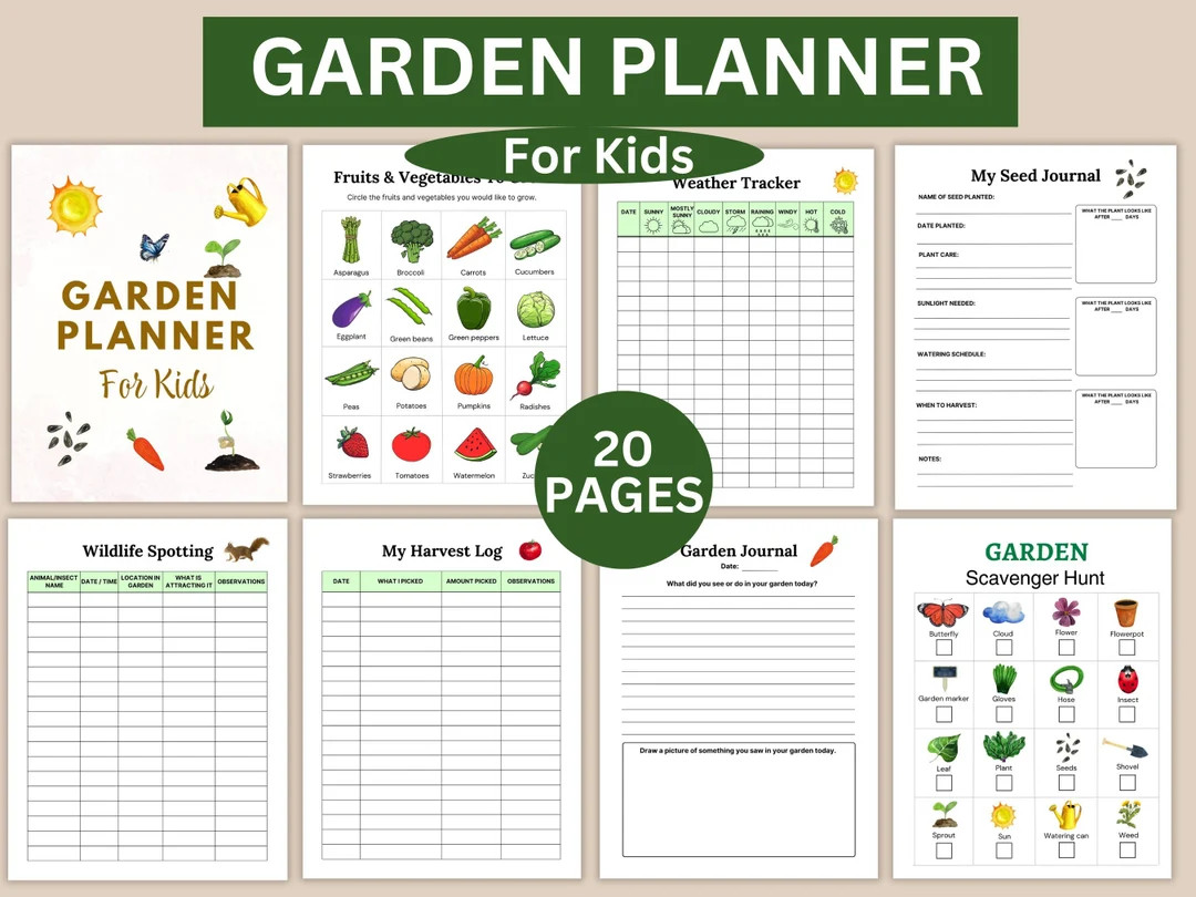 Ultimate Garden Planner for Kids, Printable Garden Journal Garden Activities for Kids Weather Tra... | Etsy (US)