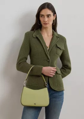 Lauren Ralph Lauren Crosshatch Leather Medium Danni Bag, Green | Belk