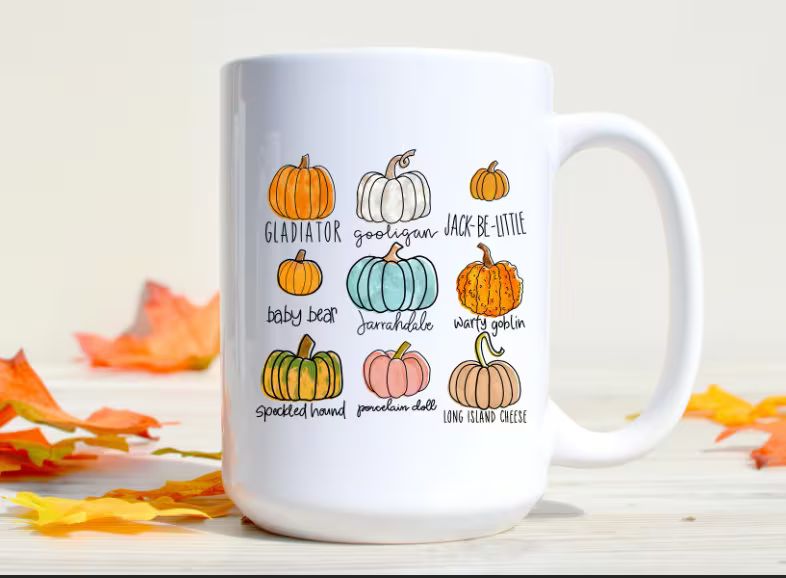 Cute Pumpkin Varieties Coffee Mug - Fall Coffee Mug with Pumpkins  - Autumn Coffee Mug - Mugs for... | Etsy (US)