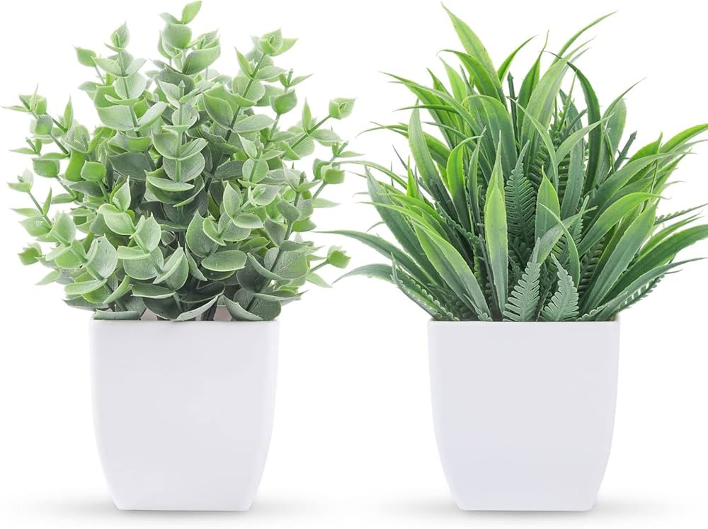 Der Rose 2 Packs Small Fake Plants Mini Artificial Potted Plants for Table Desk Home Bathroom Off... | Amazon (CA)