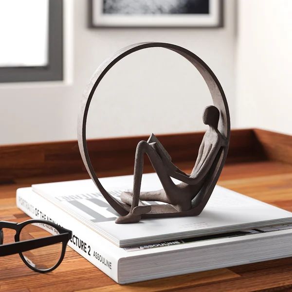 Birdsall Encircled Reader Iron Figurine | Wayfair North America