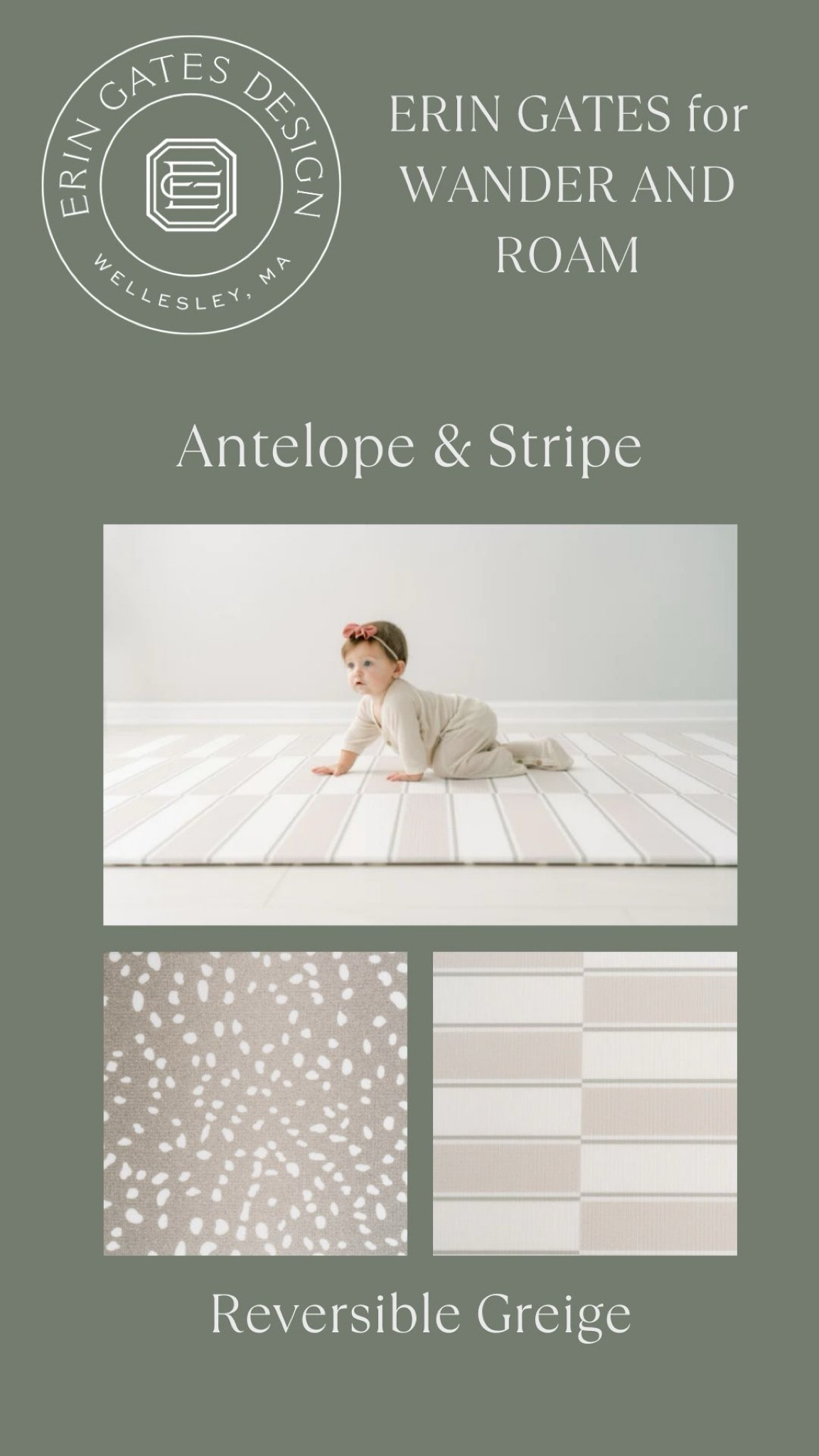 Greige Reversible Play Mat by Erin Gates for Wander and Roam. 

All mats are  non-toxic, latex  free, BPA free, formamide free and PVC free, hypoallergenic, waterproof and nonflammable.

#LTKhome