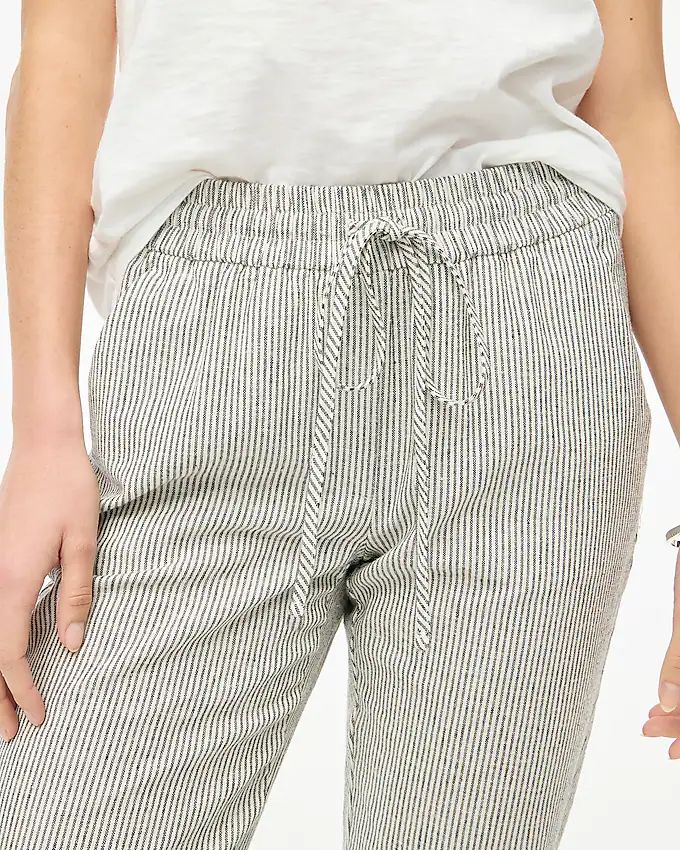 Striped linen-cotton drawstring pant | J.Crew Factory